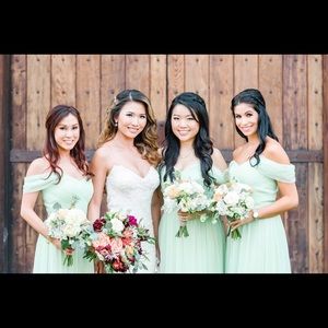 Mint green tulle gown/ bridesmaid's / prom dress